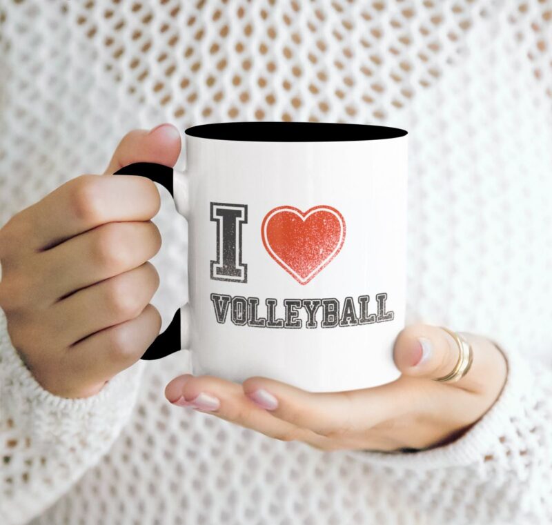 kubek siatkówka I Love Volleyball czarny