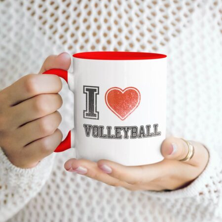 kubek siatkówka I Love Volleyball czerwony