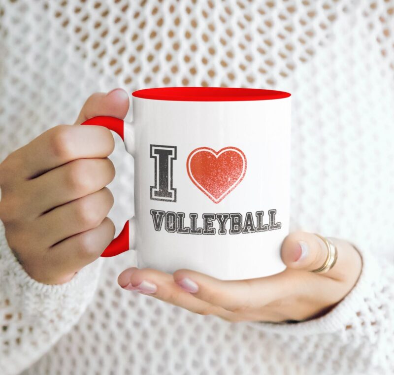 kubek siatkówka I Love Volleyball czerwony