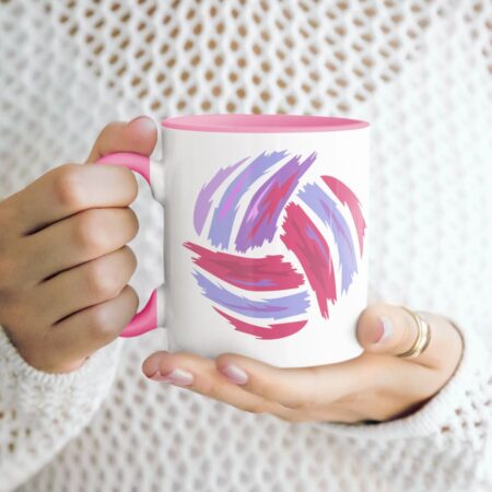 kubek piłka do siatkówki różowy