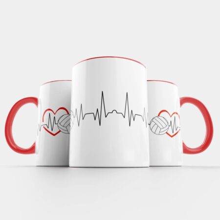 kubek siatkarska linia życia czerwony