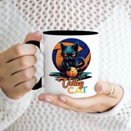 kubek siatkówka Volley cat czarny